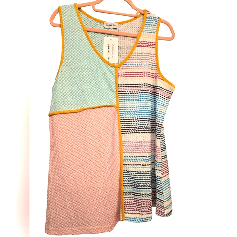 NWT Colorful Patchwork Tank Top - Large